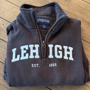 JanSport Dark Brown Lehigh University Zip-Up Sweater
